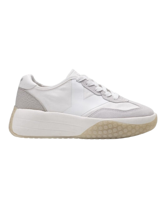 KEH-NOO 9755 SNEAKERS PLATFORM IN CAMOSCIO BEIGE/BIANCA