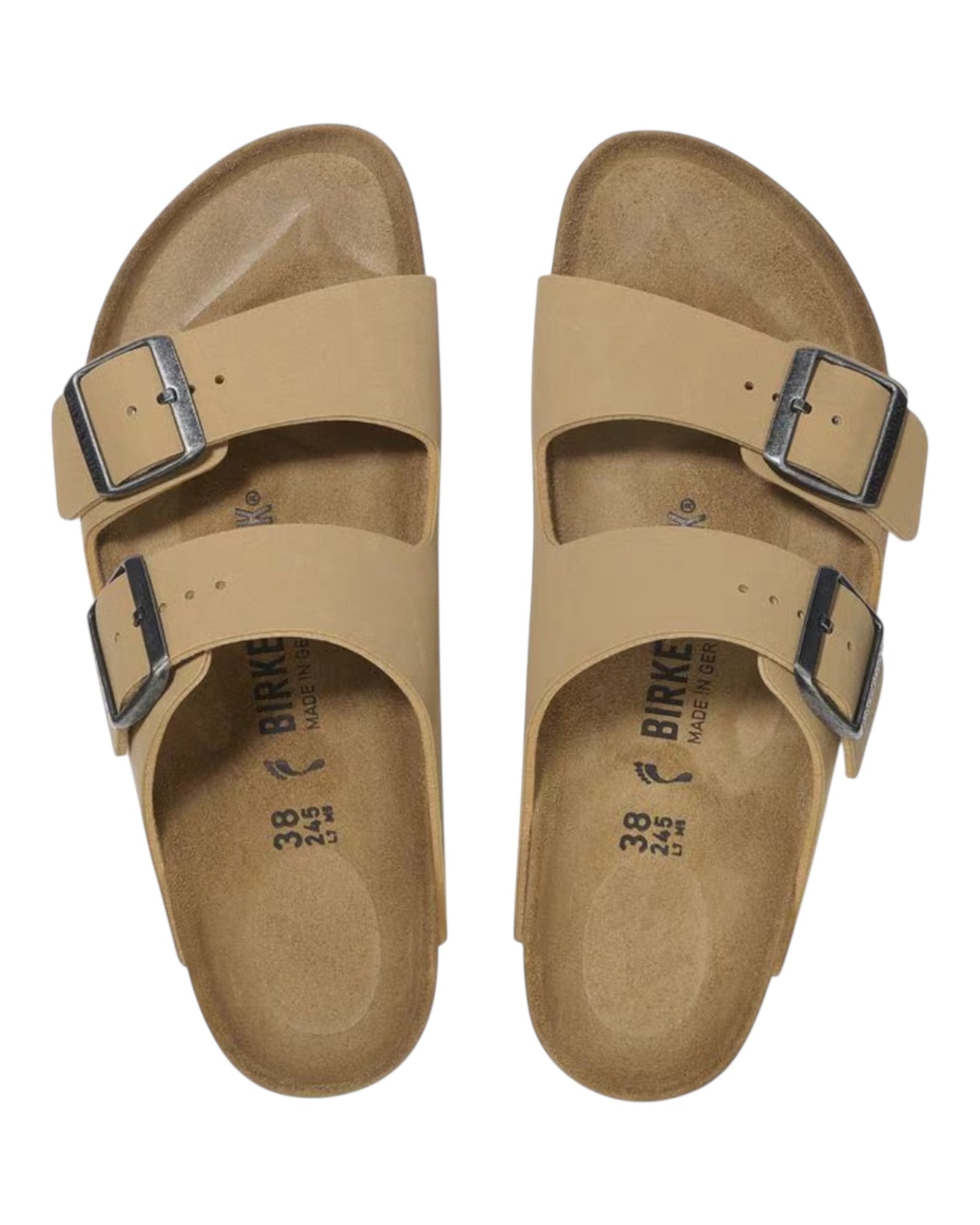 BIRKENSTOCK ARIZONA BIRKIBUC NABUCK LATTE CREAM (BEIGE)