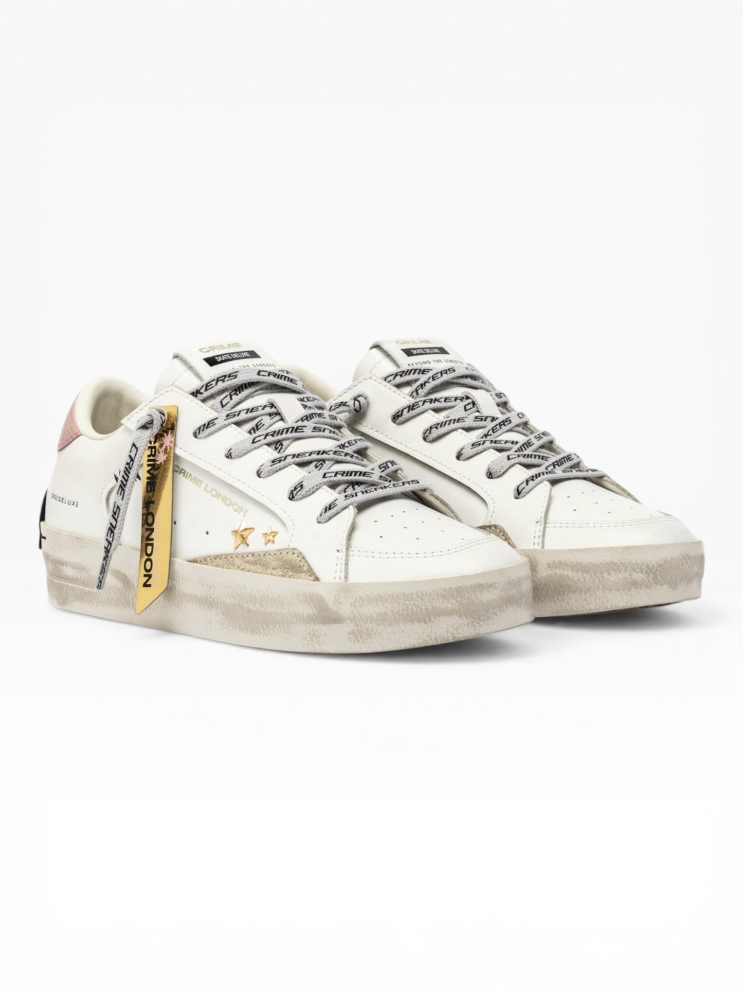 CRIME LONDON SK8 DELUXE 25103 BIANCO/ROSA