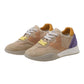 KEH-NOO 9757 SNEAKERS IN CAMOSCIO E RETE BEIGE/VIOLA/ARANCIO