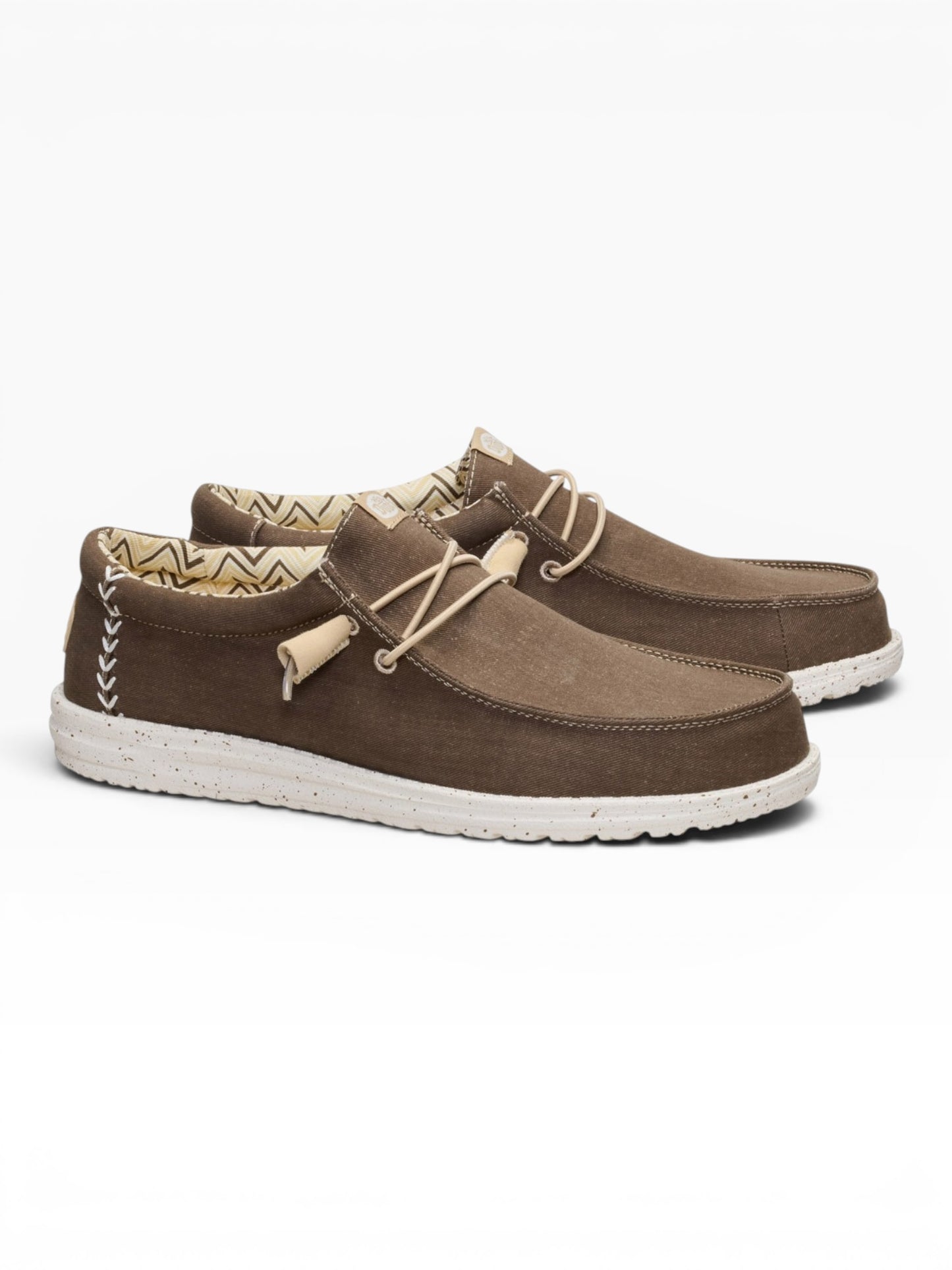 HEY DUDE WALLY STR CANVAS 2LN TEAK BROWN