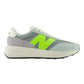 NEW BALANCE DA370 IN CAMOSCIO GRIGIO LOGO VERDE FLUO