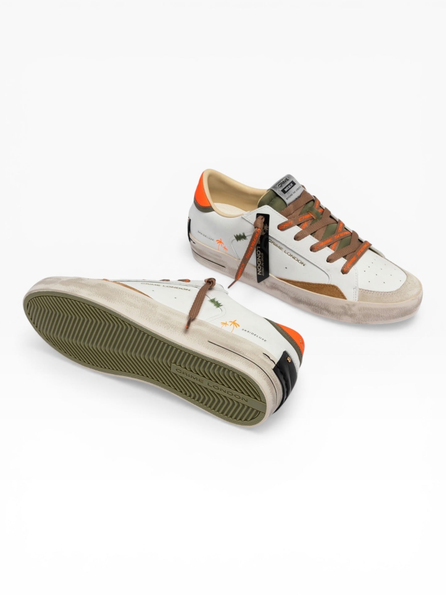 CRIME LONDON SK8 DELUXE 19101 BIANCO/ARANCIO