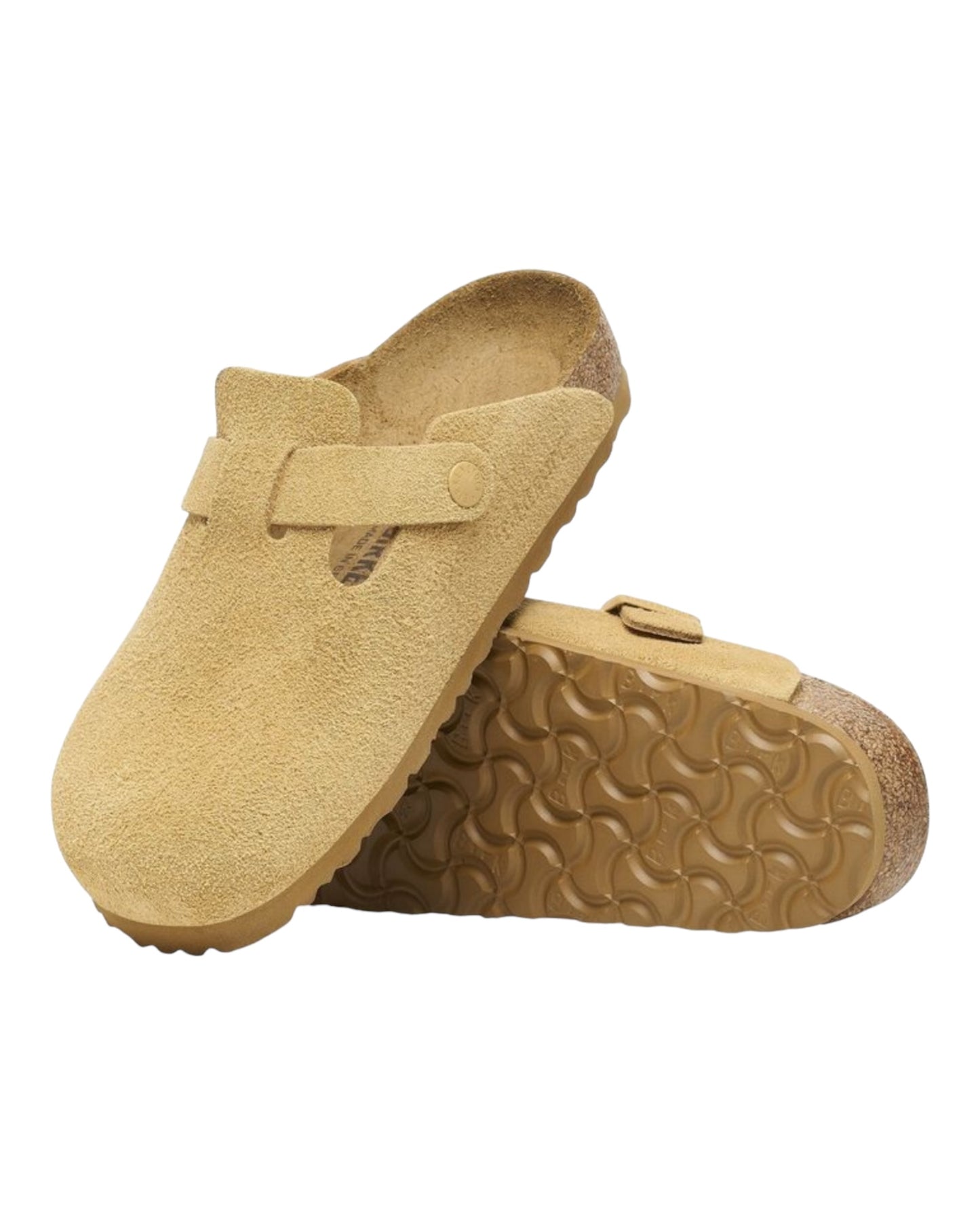 BIRKENSTOCK BOSTON SUEDE LATTE CREAM