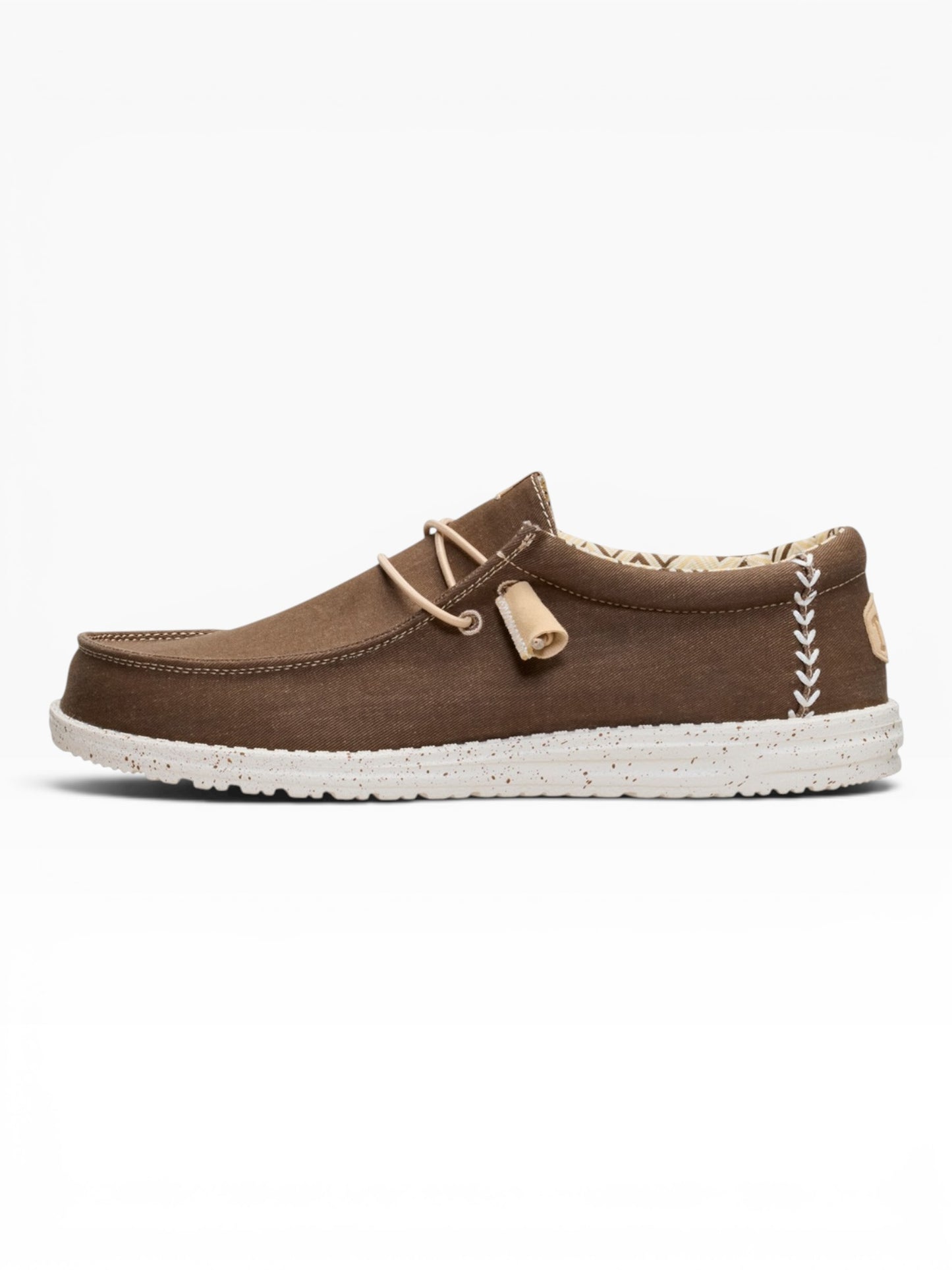 HEY DUDE WALLY STR CANVAS 2LN TEAK BROWN