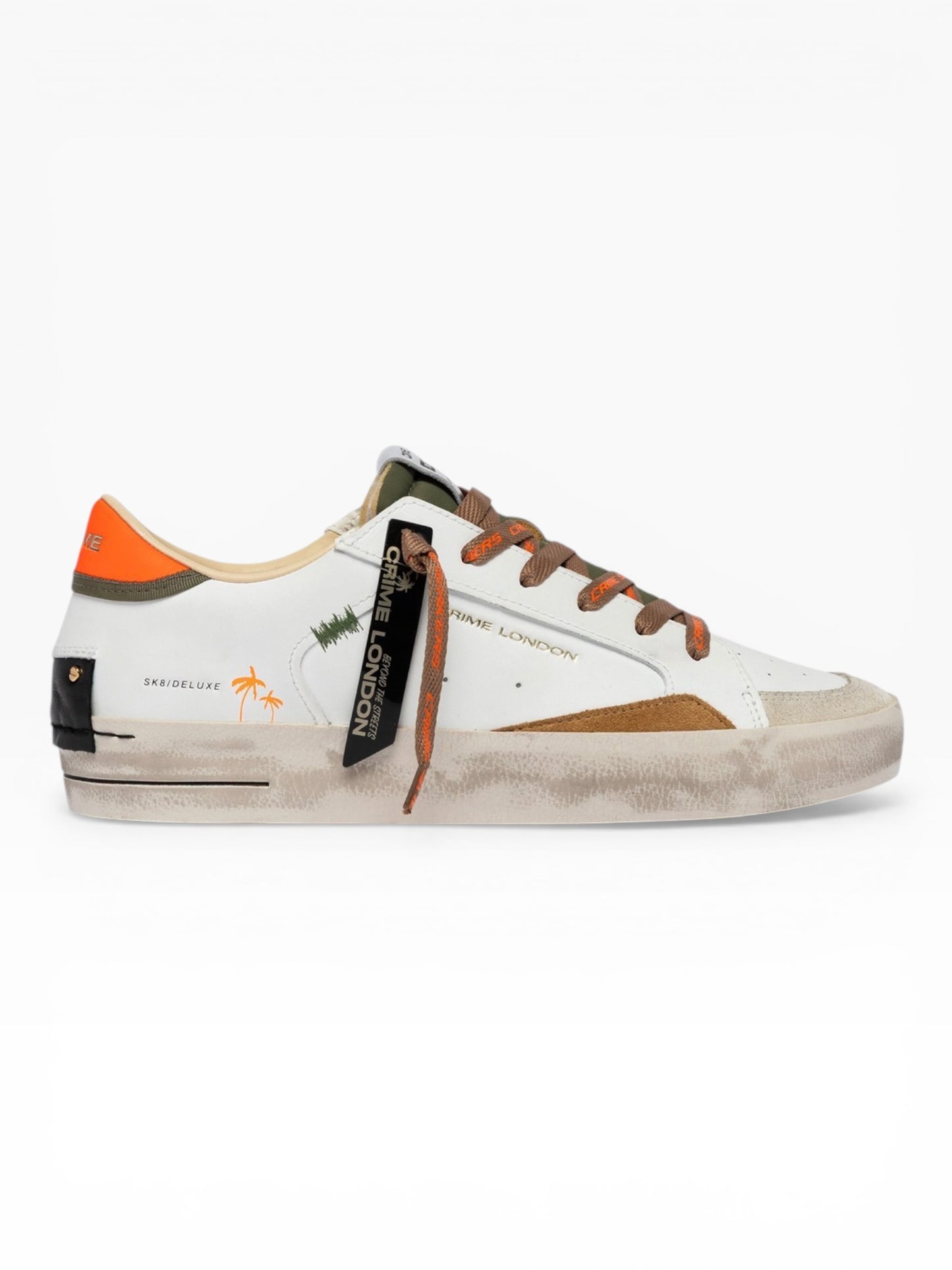 CRIME LONDON SK8 DELUXE 19101 BIANCO/ARANCIO