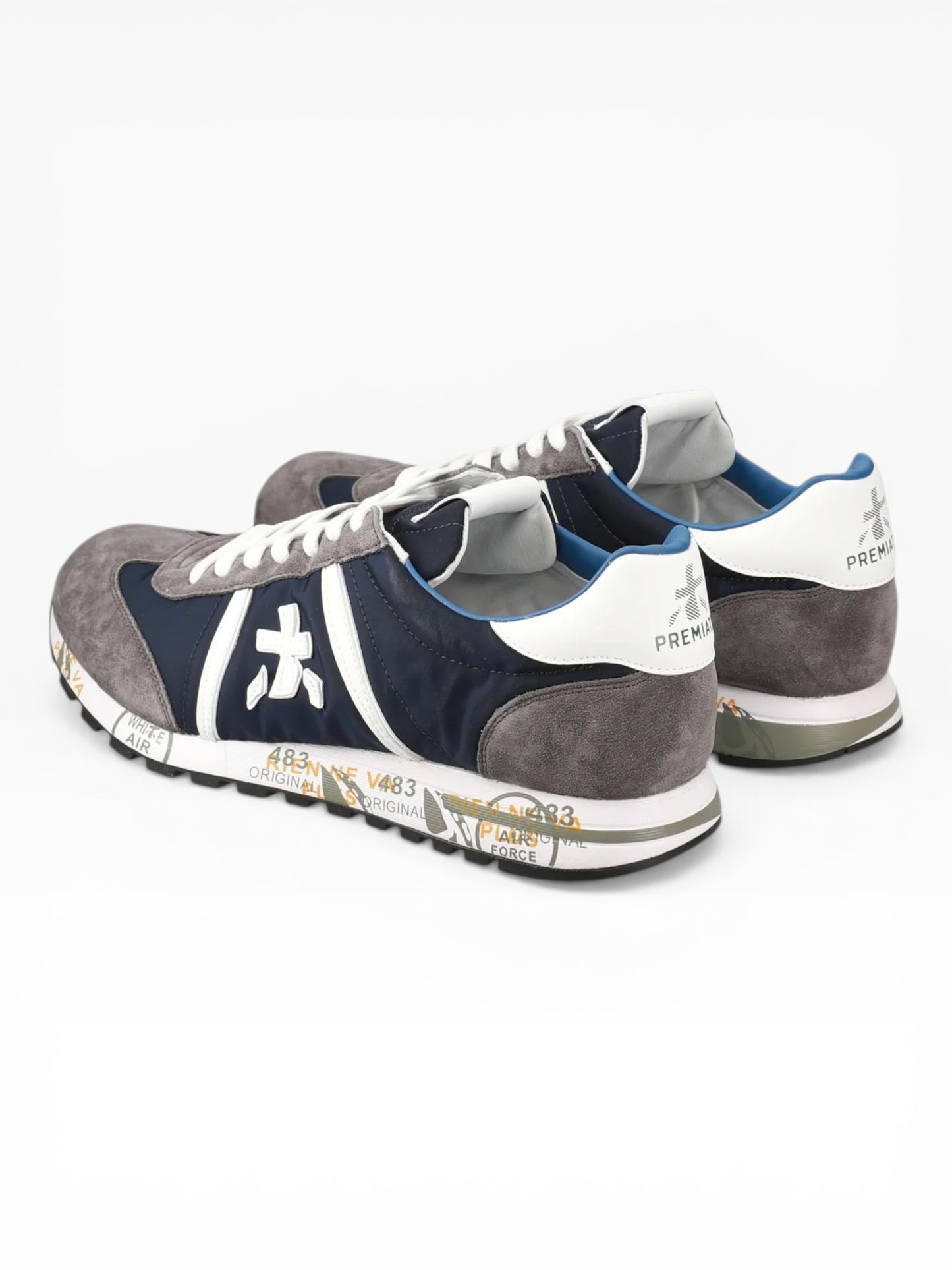 PREMIATA LUCY 7089 IN CAMOSCIO GRIGIO/BLU