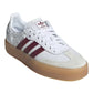 ADIDAS SAMBAE PLATFORM IN PELLE BIANCA BANDE BORDEAUX