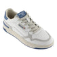 VICTORIA 800122 SNEKAERS IN PELLE BIANCA TALLONCINO AZZURRO