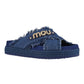 MOU CRISS CROSS SANDAL IN DENIM AZZURRA