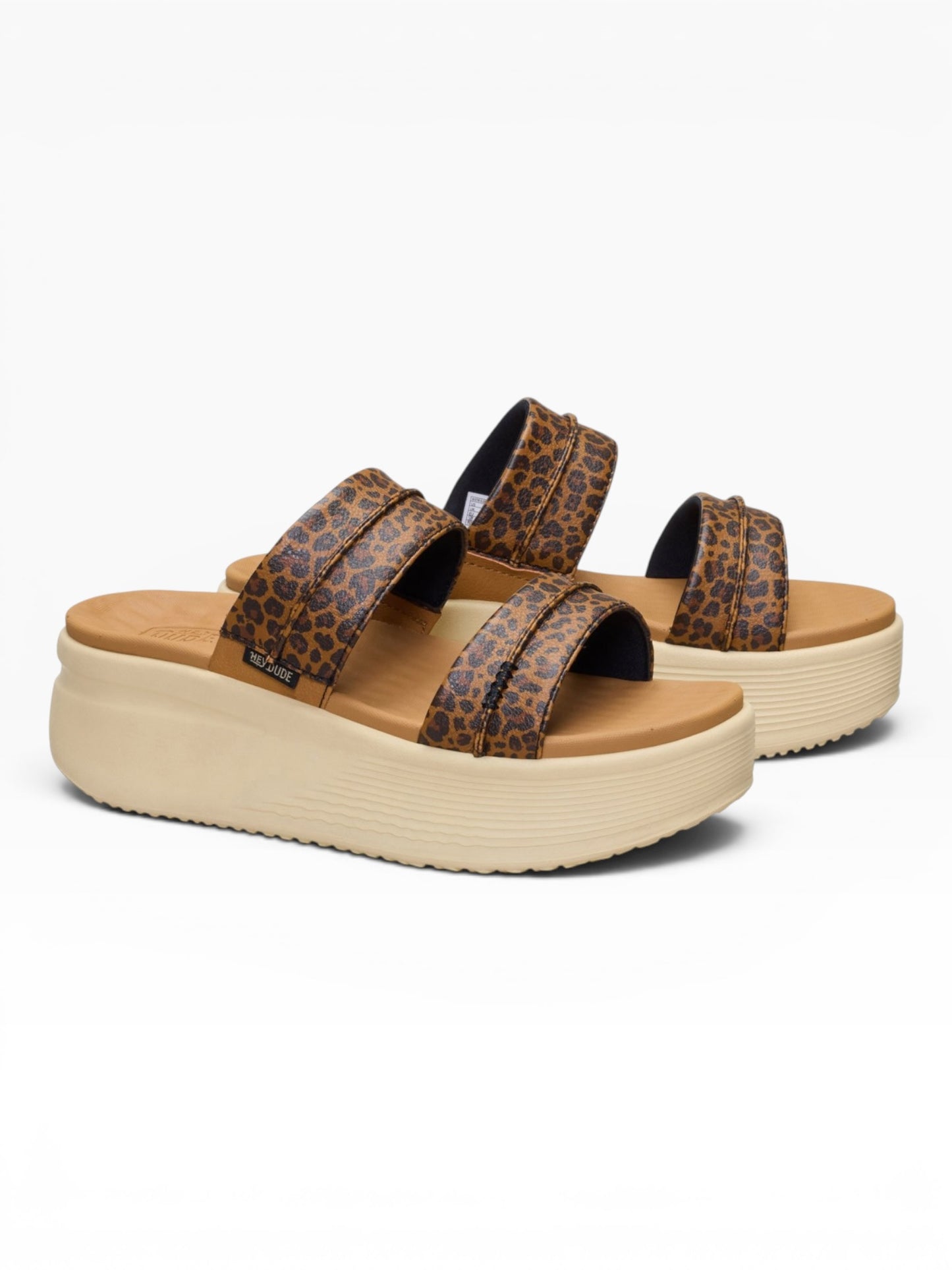HEY DUDE AUSTIN SLIDE CLASSIC 2LB TAN LEOPARD