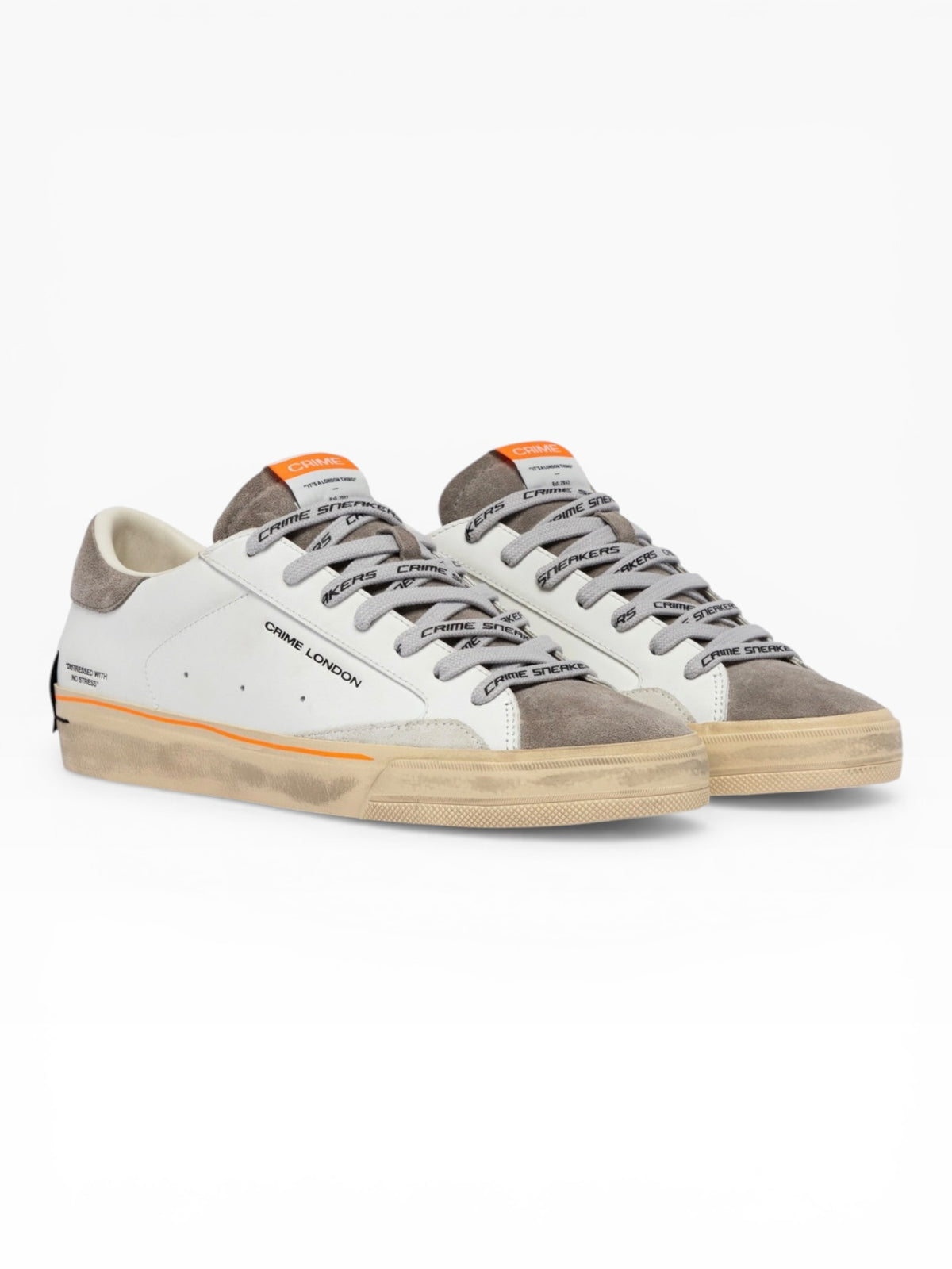 CRIME LONDON DISTRESSED 19054 BIANCO/GRIGIO