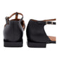 ANGEL ALARCON 000535 BALLERINA PUNTA QUADRA INTRECCIATA CUOIO/NERO