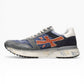 PREMIATA 7215 MCIK IN CAMOSCIO E TESSUTO AZZURRO/GRIGIO/ARANCIO