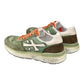 PREMIATA MICK 7244 IN CAMOSCIO E TESSUTO VERDE LACCI ARANCIO