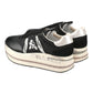 PREMIATA BETH 6953 IN PELLE NERA INSERTI BEIGE TALLONE IN CAVALLINO