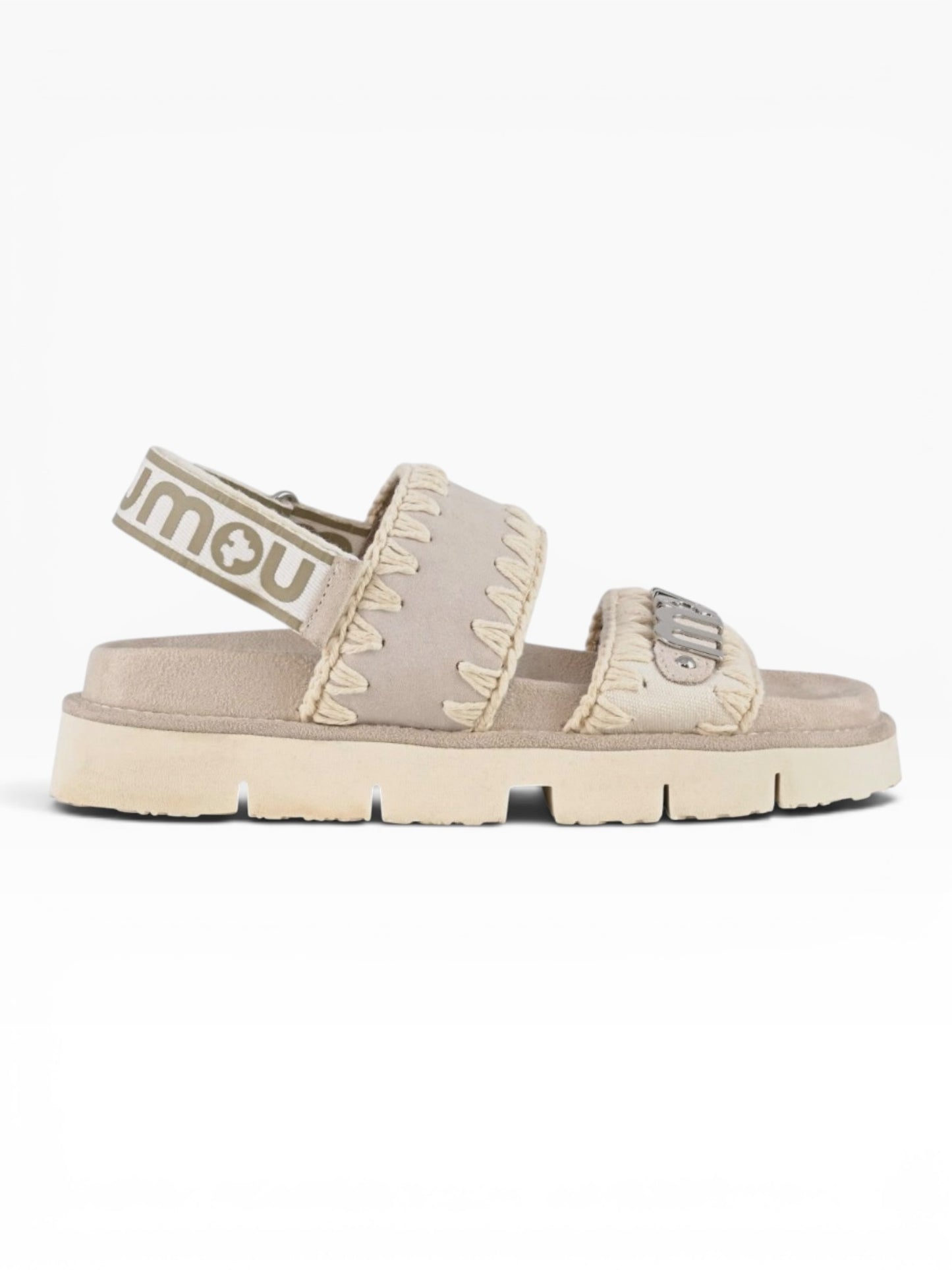 MOU BIO SANDAL LOGO BEIGE
