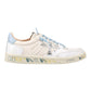 PREMIATA BKSTCLAY 6780 IN PELLE BEIGE LOGO E LACCI AZZURRO
