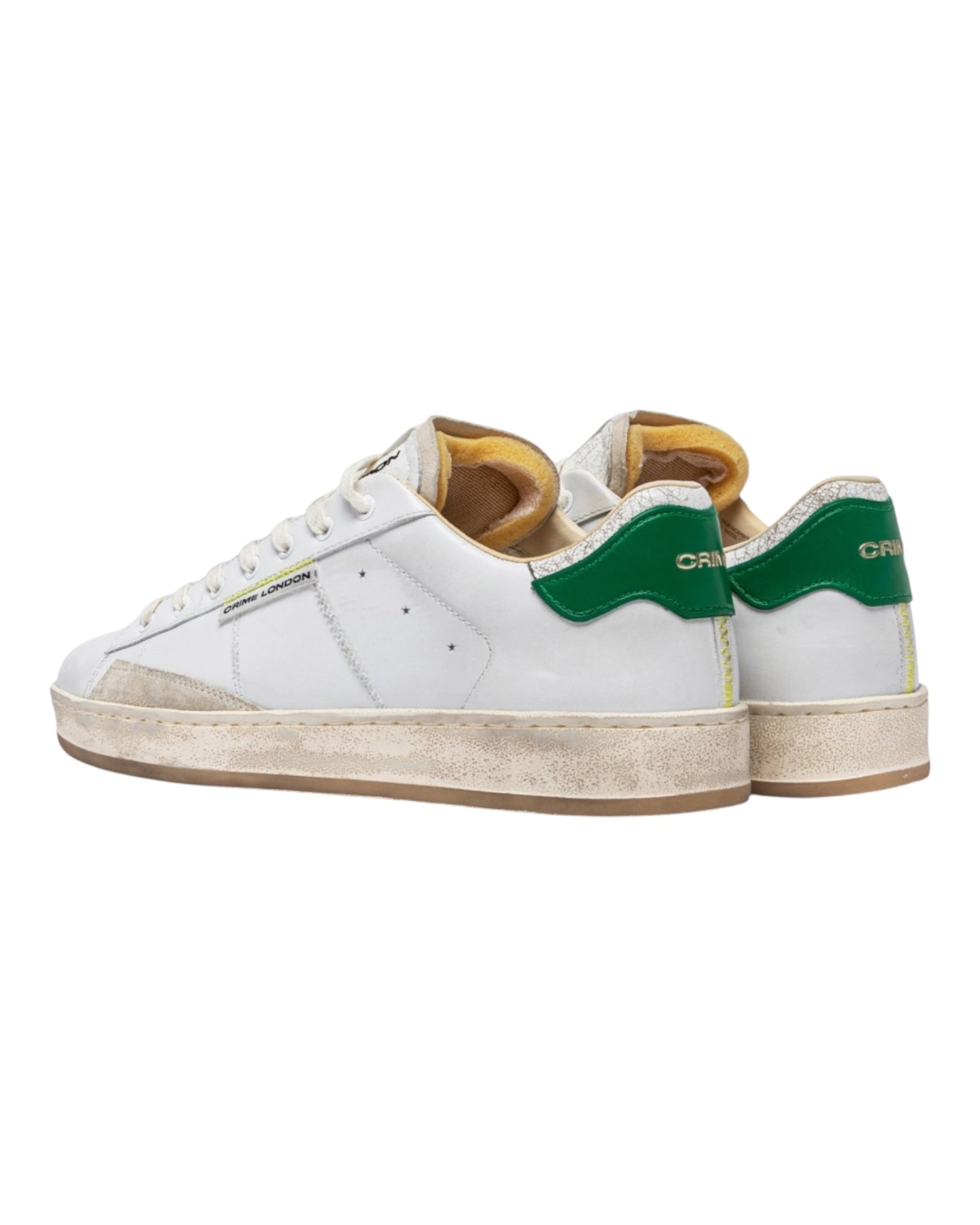 CRIME LONDON FIERCE IN PELLE BIANCA/VERDE