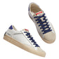 CRIME LONDON DISTRESSED IN PELLE BIANCA/BLU