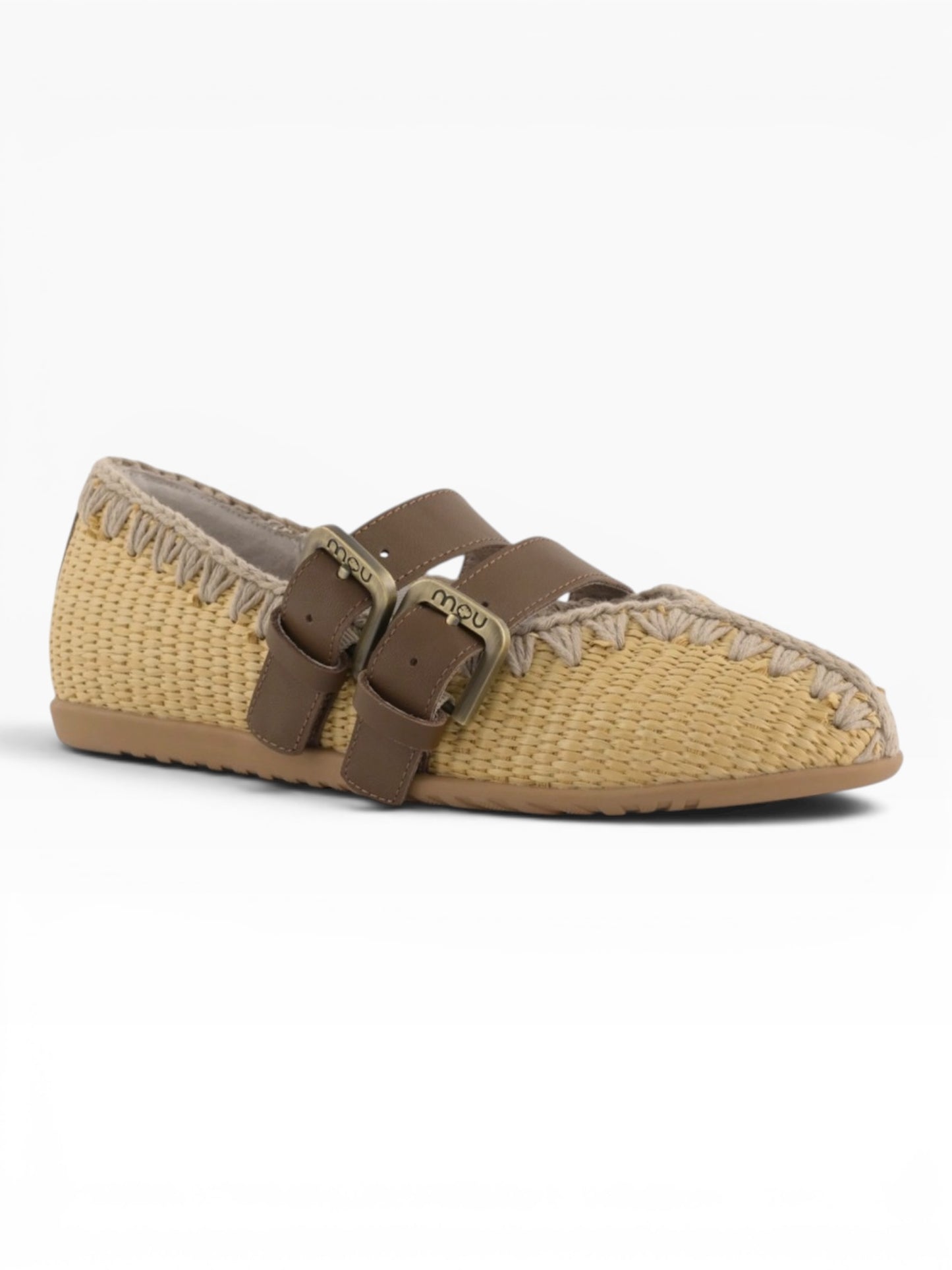 MOU BALLERINA RAFIA BEIGE MARRONE