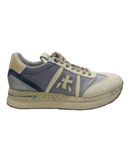 PREMIATA CONNY 6672 IN CAMOSCIO BEIGE/AZZURRO