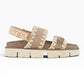 MOU BIO SANDAL LOGO BEIGE/ ORO