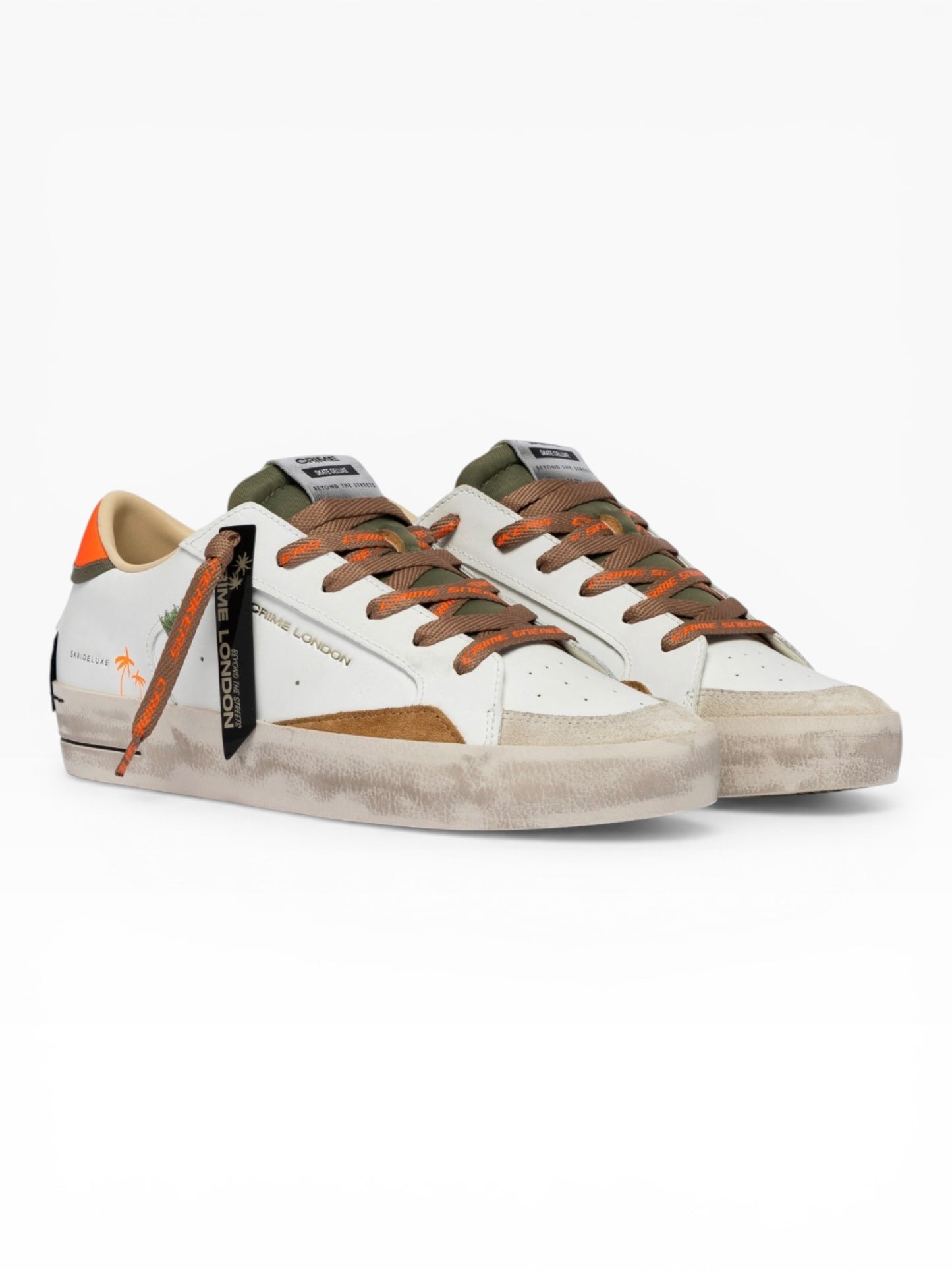 CRIME LONDON SK8 DELUXE 19101 BIANCO/ARANCIO