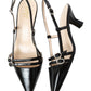 OVYE' 1633AC SLINGBACK IN VERNICE NERO 2 FIBIE