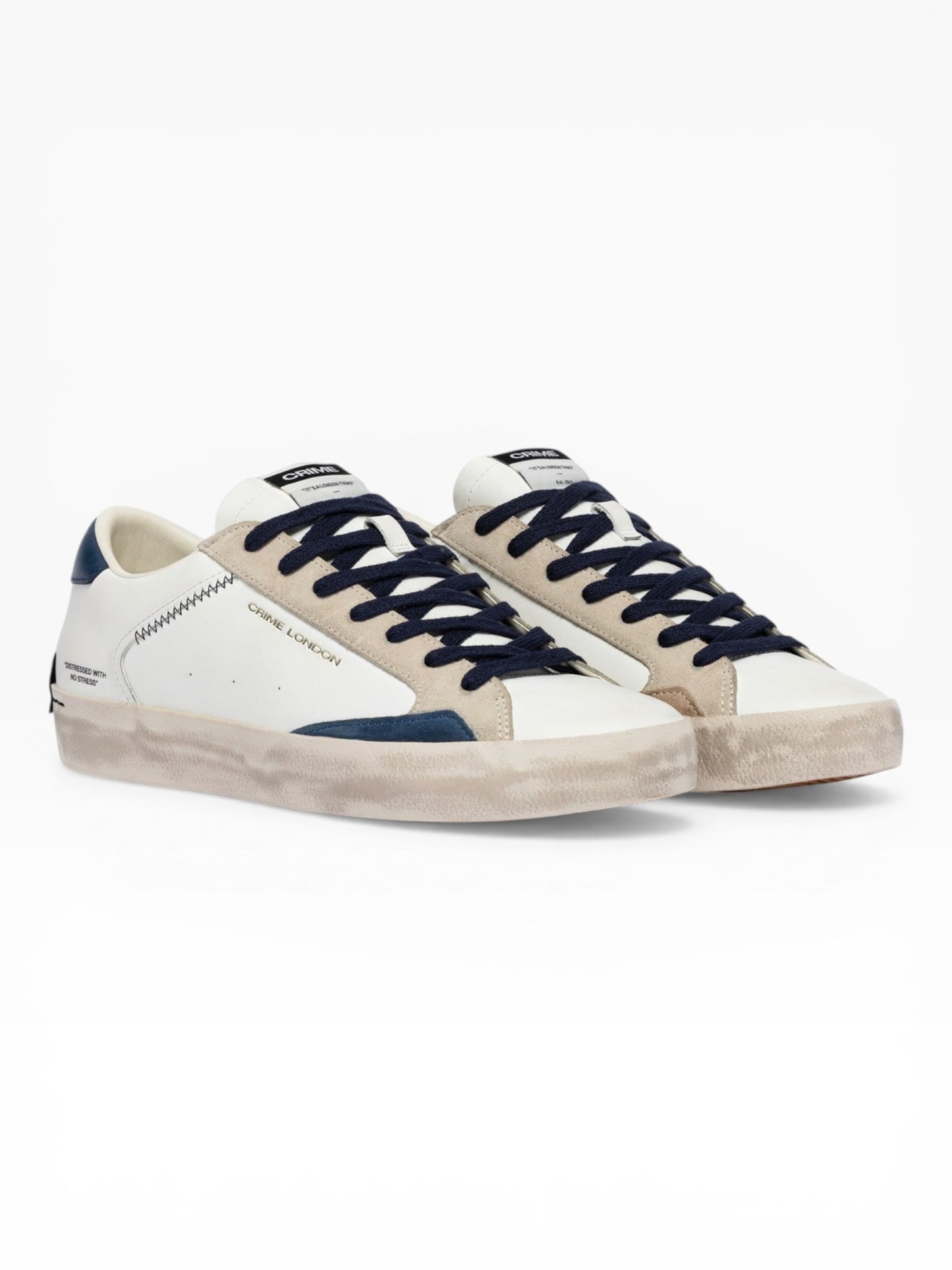 CRIME LONDON DISTRESSED 19003 BIANCO/BLU