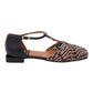 ANGEL ALARCON 000535 BALLERINA PUNTA QUADRA INTRECCIATA CUOIO/NERO