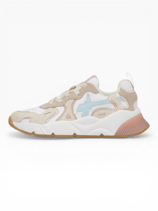 W6YZ SARAH SUEDE 0E07 BEIGE/AZZURRO