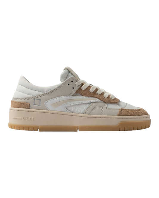 DATE TORNEO COLLAR IN PELLE E TESSUTO BIANCA/BEIGE