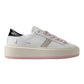 DATE HILL LOW PLATFORM IN PELLE BIANCA/NERA LACCI ROSA