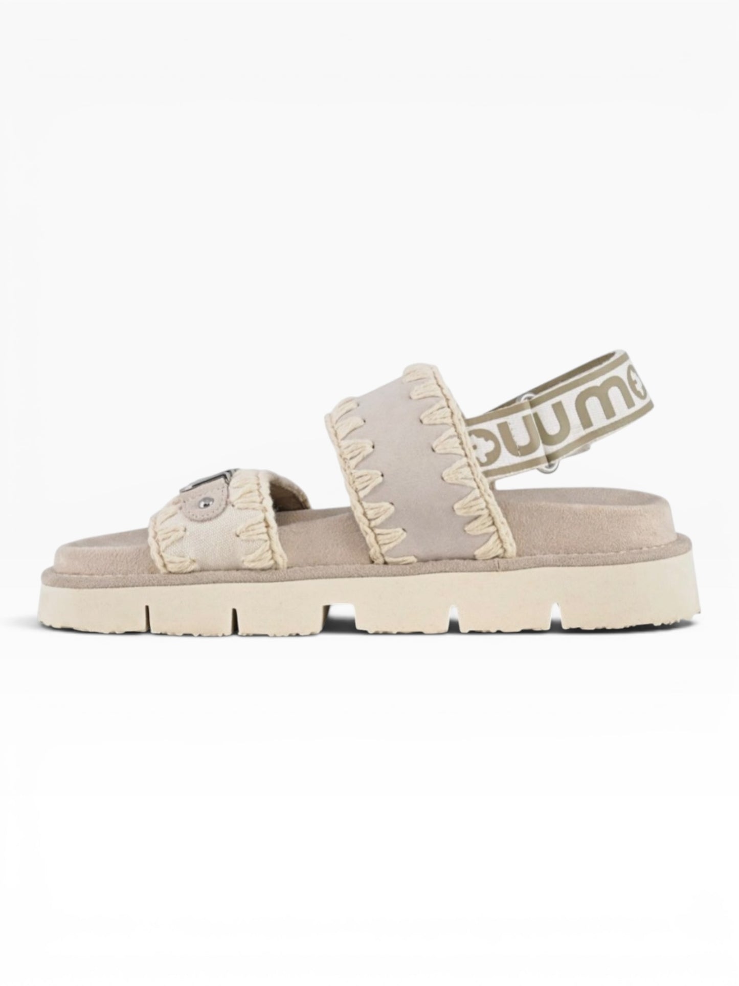MOU BIO SANDAL LOGO BEIGE