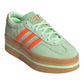 ADIDAS GAZELLE STACK IN CAMOSCIO VERDE LOGO ARANCIO