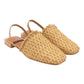 ANGEL ALARCON 002535A SCARPA BASSA PUNTA QUADRA IN RAFFIA BEIGE
