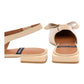 ANGEL ALARCON 010530B CHANEL BASSO A PUNTA CON FIOCCO IN PELLE LUCIDA BEIGE