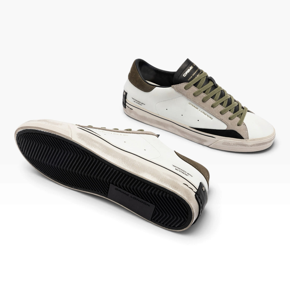 CRIME LONDON DISTRESSED 2.0 10054 BIANCO/VERDE