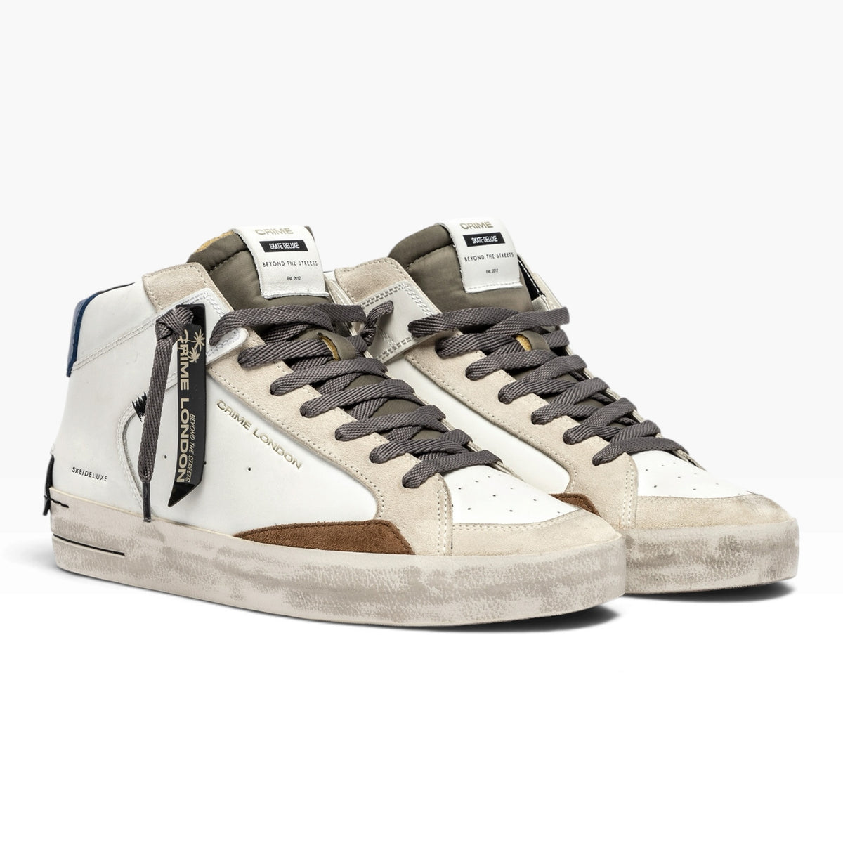 CRIME LONDON SK8 DELUXE MID 11151 BIANCO/BLU