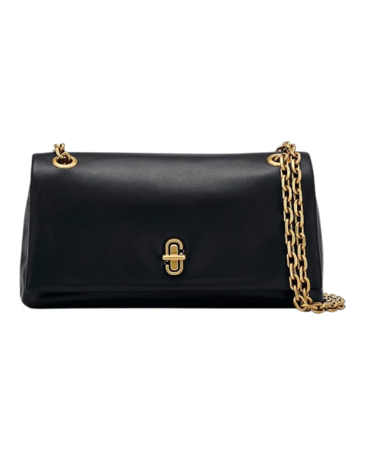MARC JACOBS THE DUAL CHAIN MINI BAG IN PELLE NERA