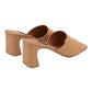 ANGEL ALARCON 139528Q CIABATTA IN PELLE CUOIO CON PUNTA  ETACCO QUADRATO