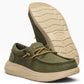 HEY DUDE WALLY COMF WORN 3BN BURN UT OLIVE