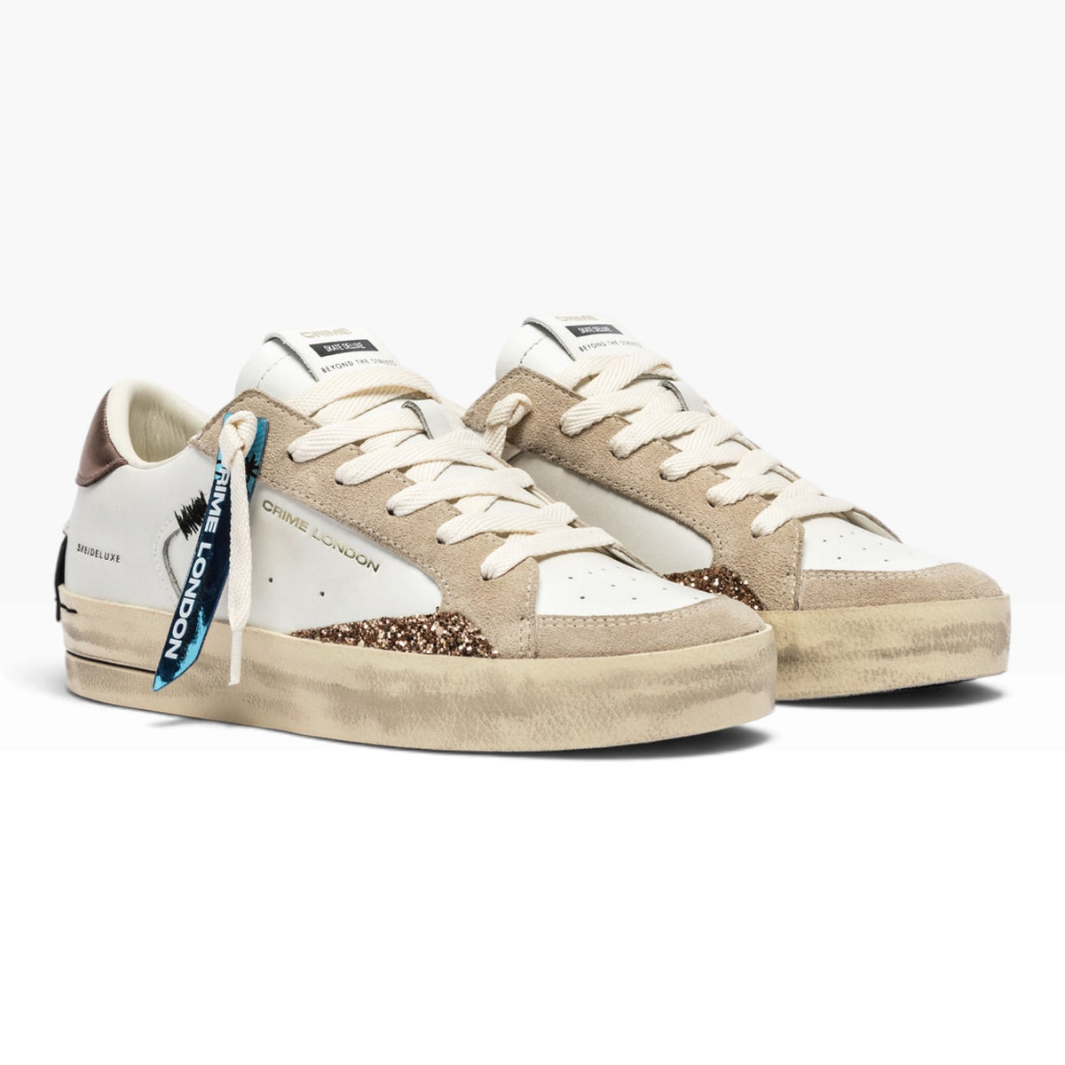 CRIME LONDON SK8 DELUXE 25100 BIANCO/ROSA