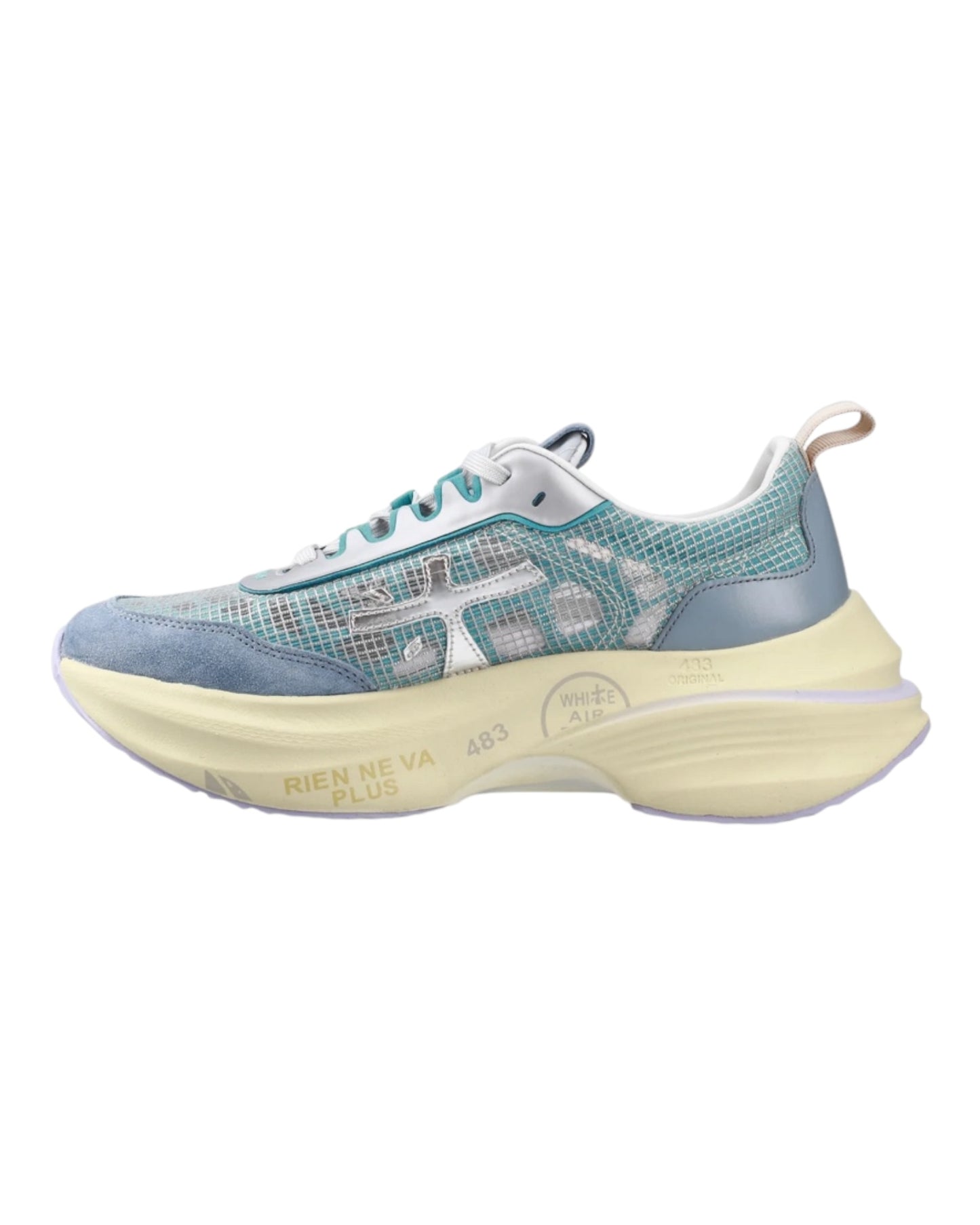 PREMIATA 7506 HILL IN CAMOSCIO E TESSUTO AZZURRO