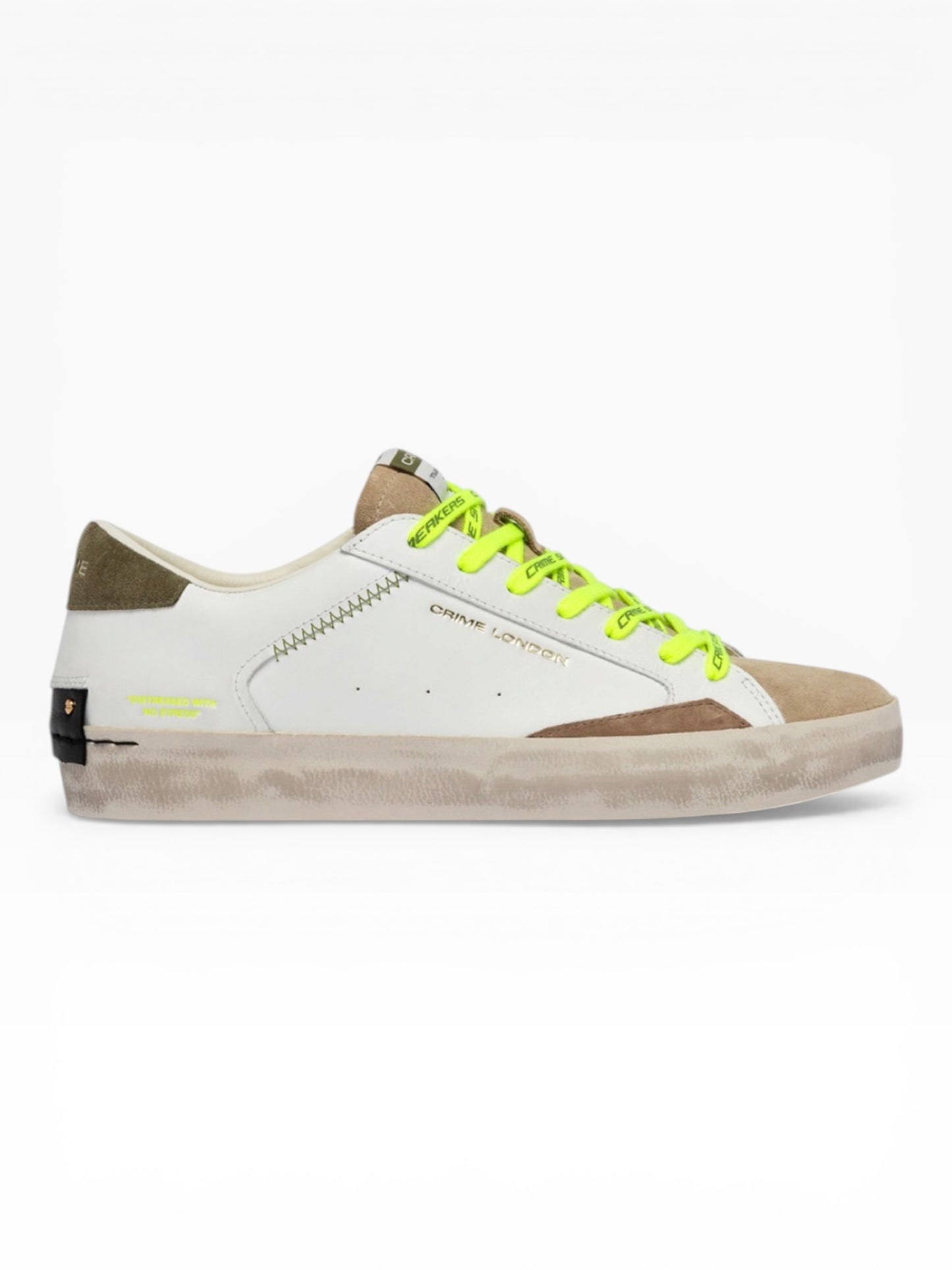 CRIME LONDON DISTRESSED 19001 BIANCO/VERDE/FLUO