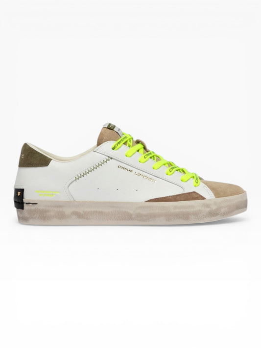 CRIME LONDON DISTRESSED 19001 BIANCO/VERDE/FLUO