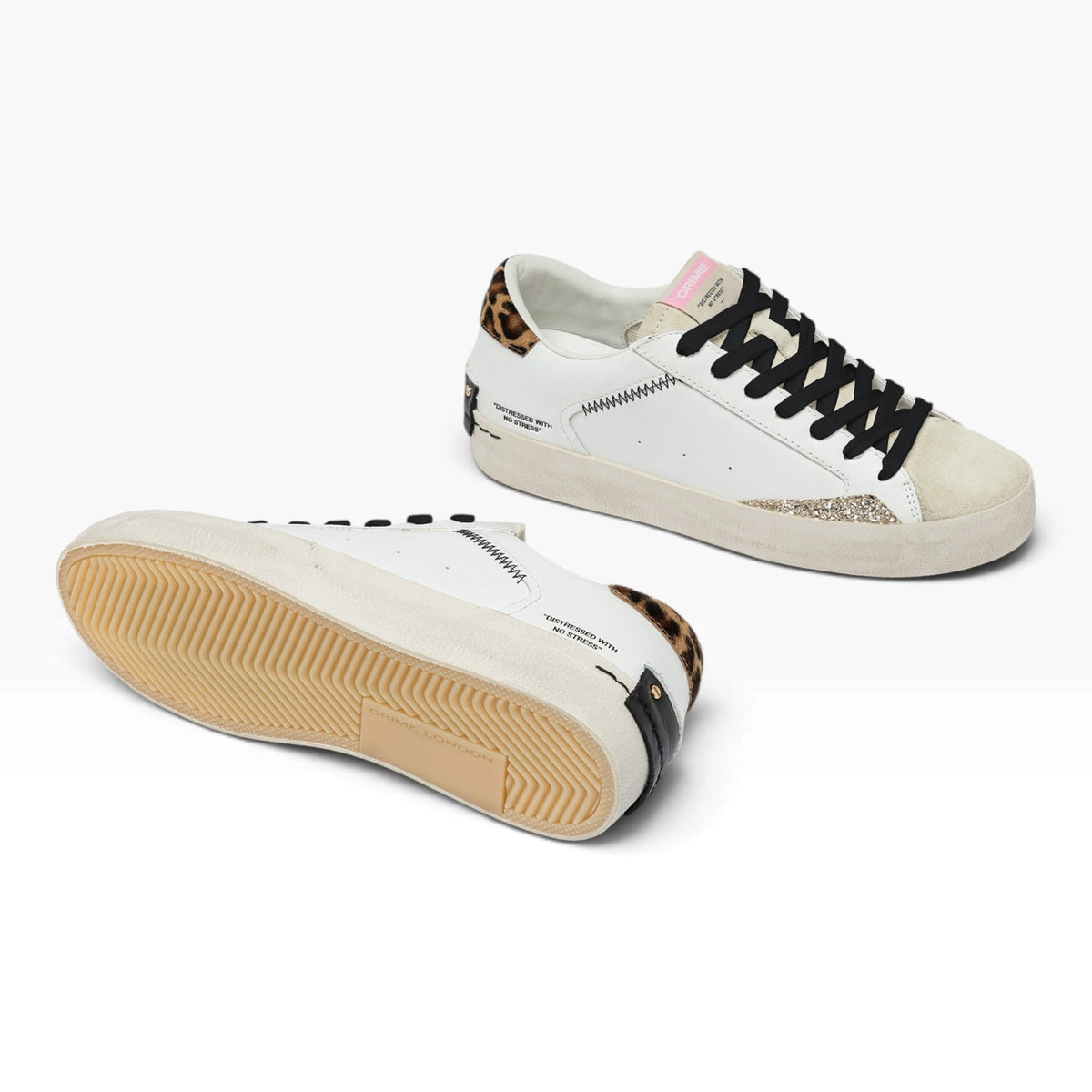 CRIME LONDON DISTRESSED 27000 BIANCO/ANIMALIER