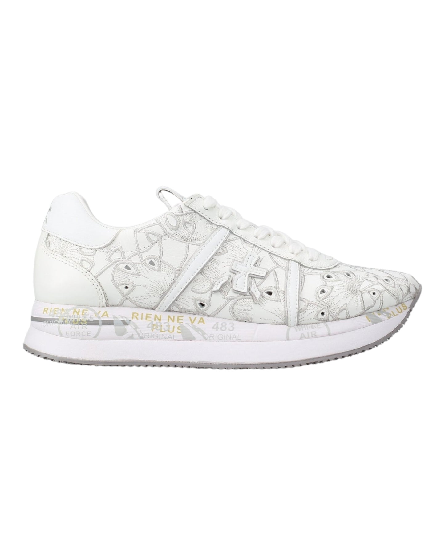 PREMIATA 7364 CONNY PELLE FORATA BIANCA