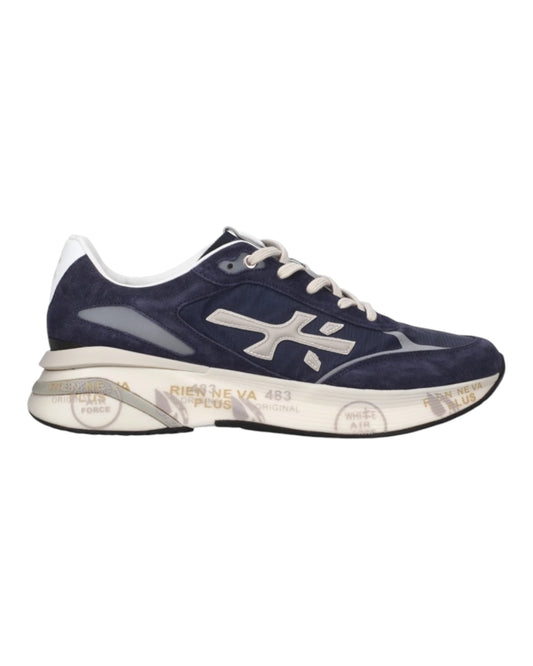 PREMIATA MOERUN 7306 IN CAMOSCIO E TESSUTO BLU